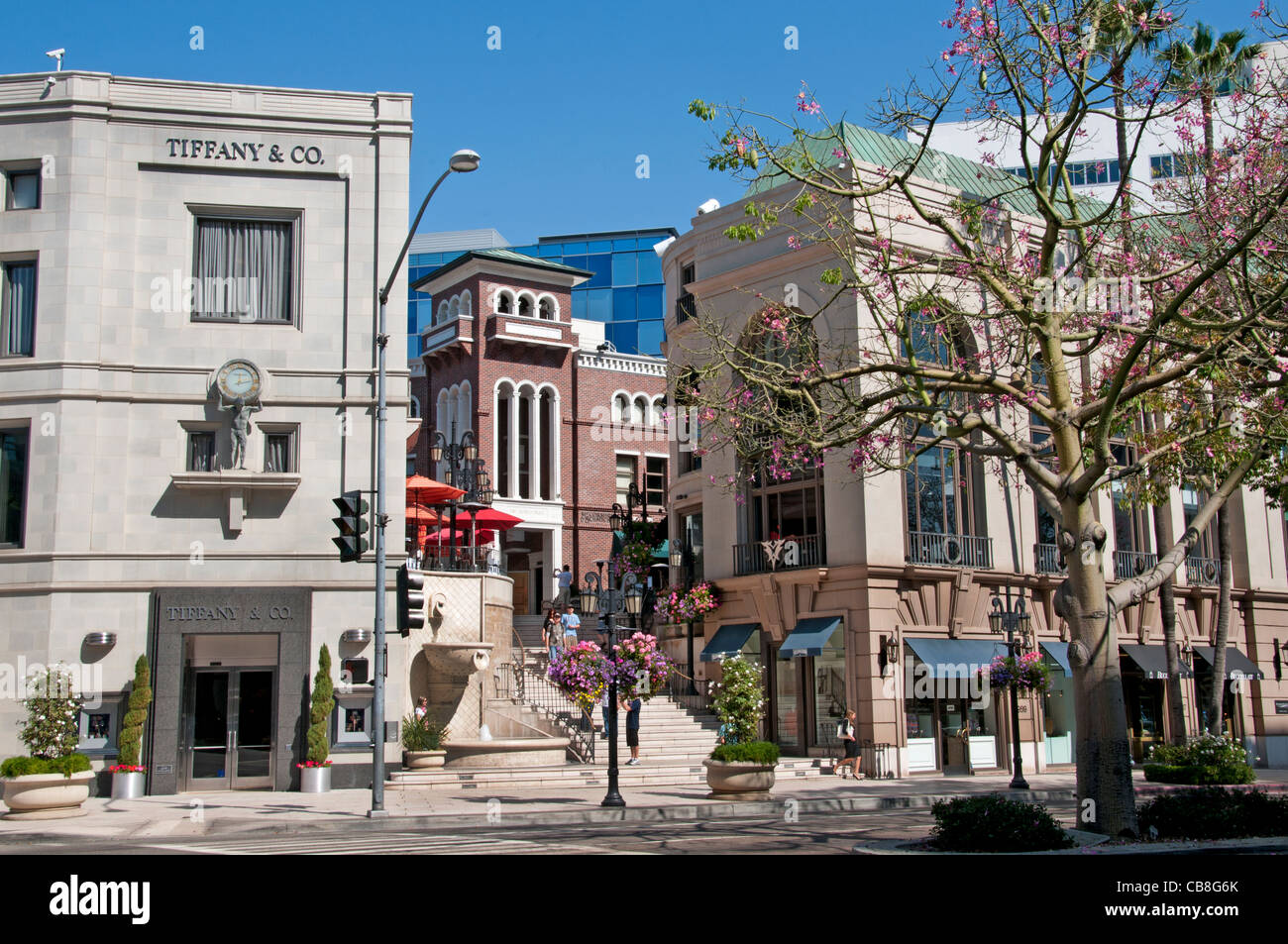 Tiffany & Co tiendas boutiques de Rodeo Drive en Beverly Hills en Los Ángeles California Estados Unidos Foto de stock