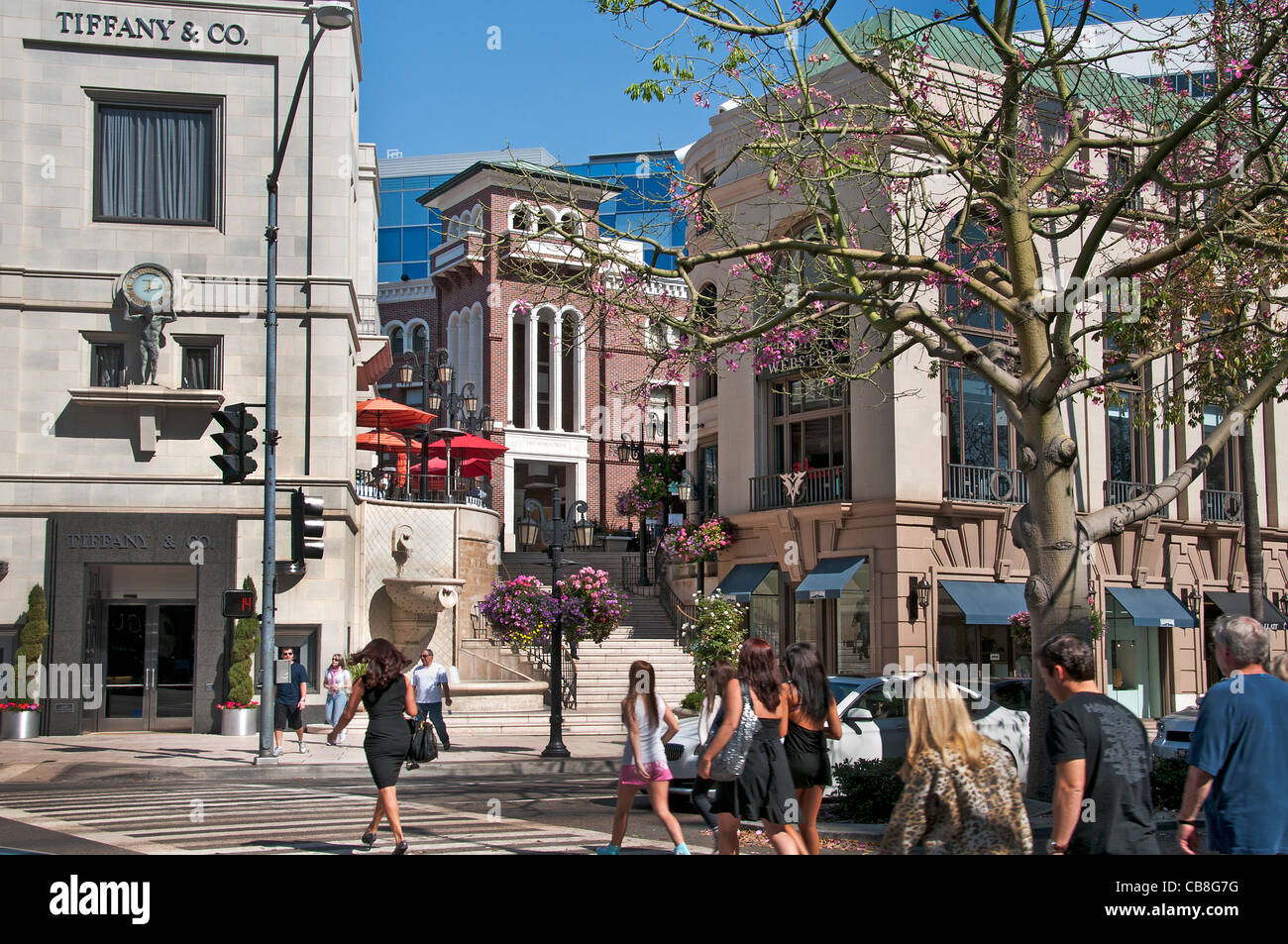 Tiffany & Co tiendas boutiques de Rodeo Drive en Beverly Hills en Los Ángeles California Estados Unidos Foto de stock