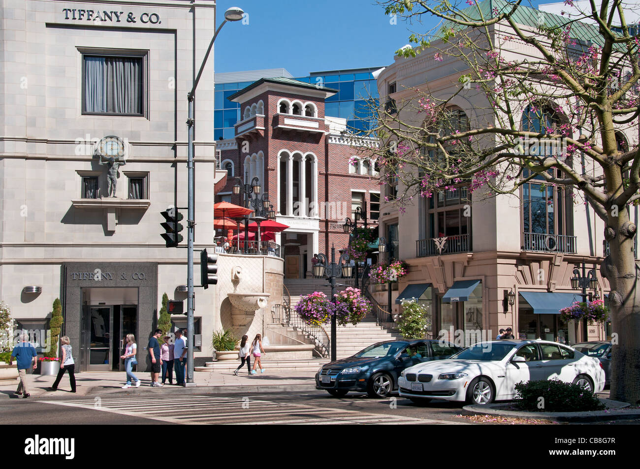 Tiffany & Co tiendas boutiques de Rodeo Drive en Beverly Hills en Los Ángeles California Estados Unidos Foto de stock