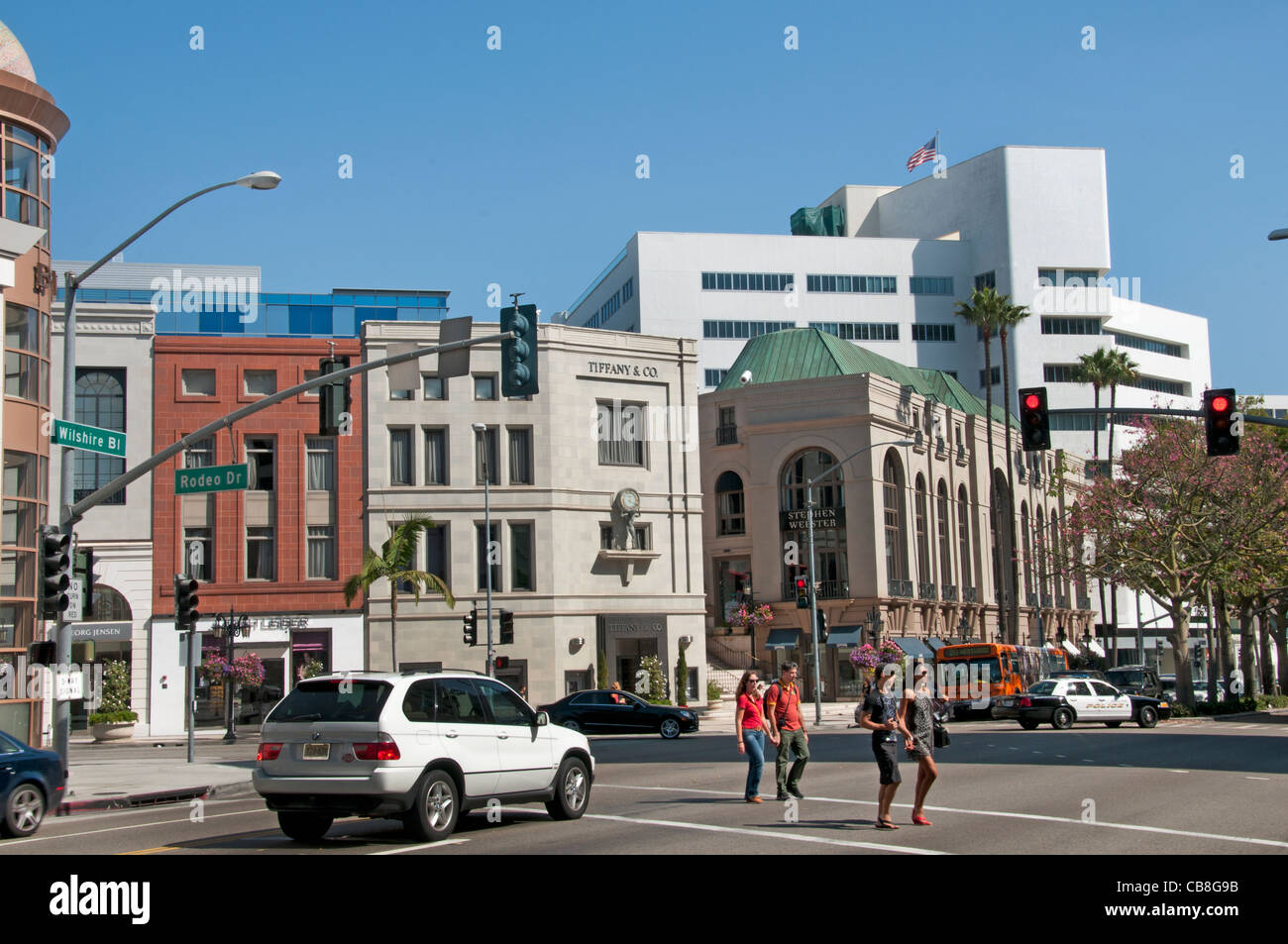 Tiffany & Co tiendas boutiques de Rodeo Drive en Beverly Hills en Los Ángeles California Estados Unidos Foto de stock