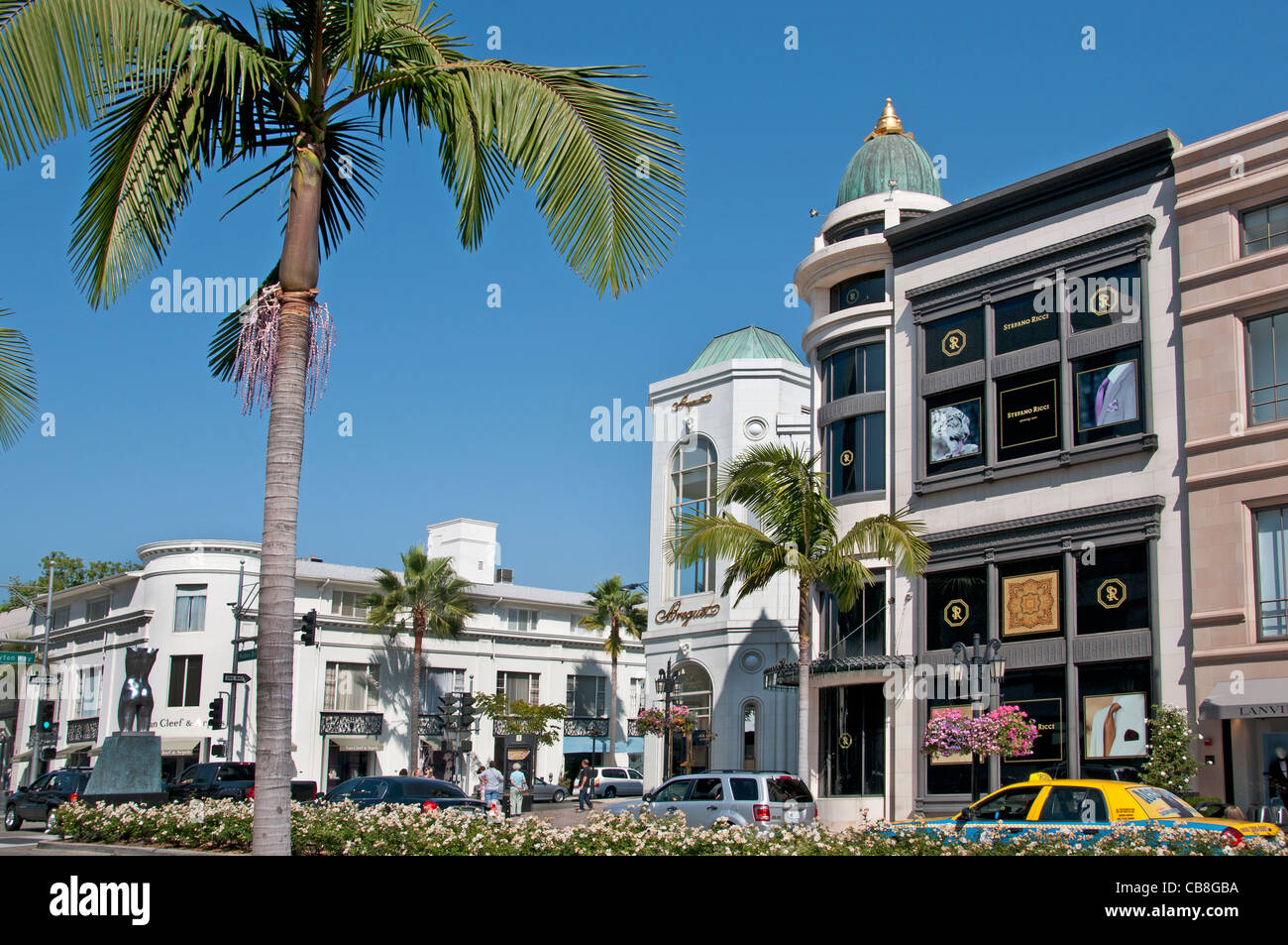 Stefano Ricci Van Cleef & Apple tiendas boutiques de Rodeo Drive en Beverly Hills en Los Ángeles California Estados Unidos Foto de stock