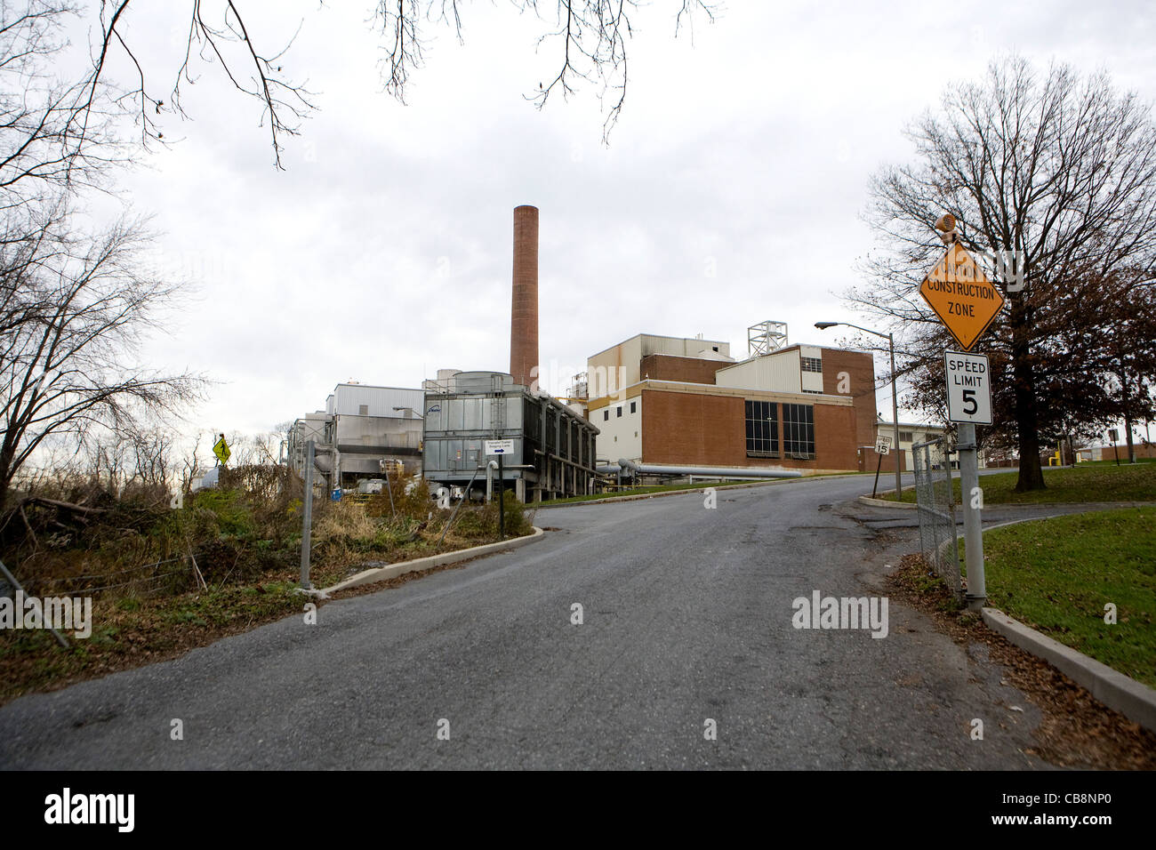 Una vista de Harrisburg, Pennsylvania incineradores de basura. Foto de stock