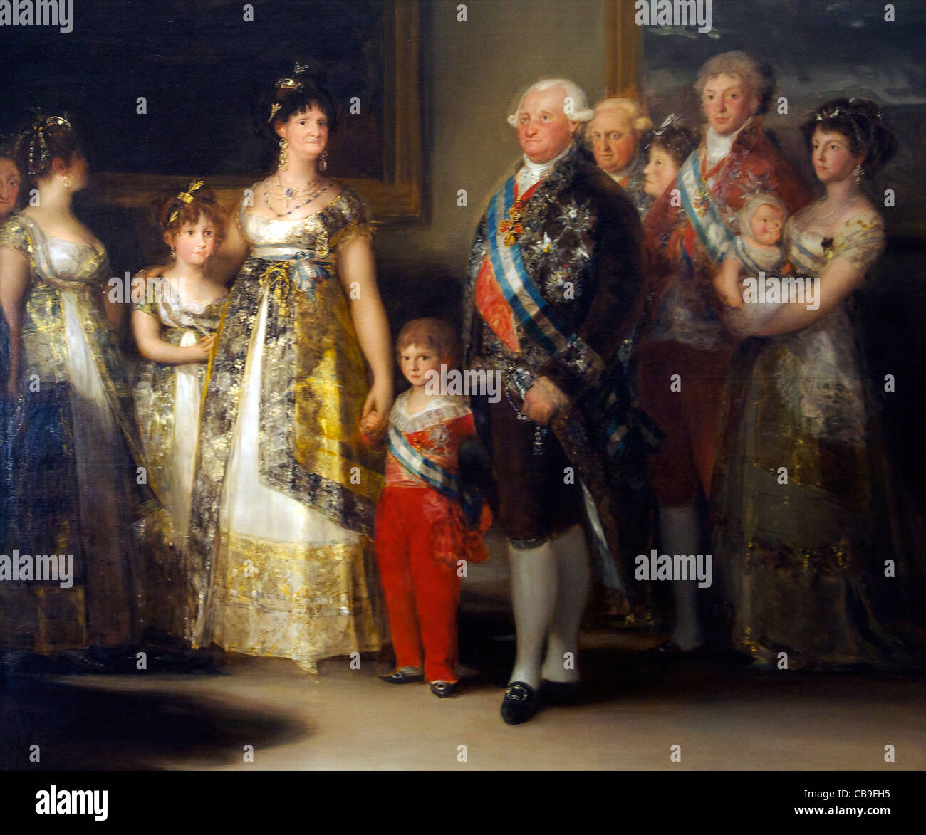 Detalle de la familia de Carlos IV, por Francisco José de Goya y Lucientes, 1800-1801, Museo Nacional del Prado, Madrid Foto de stock