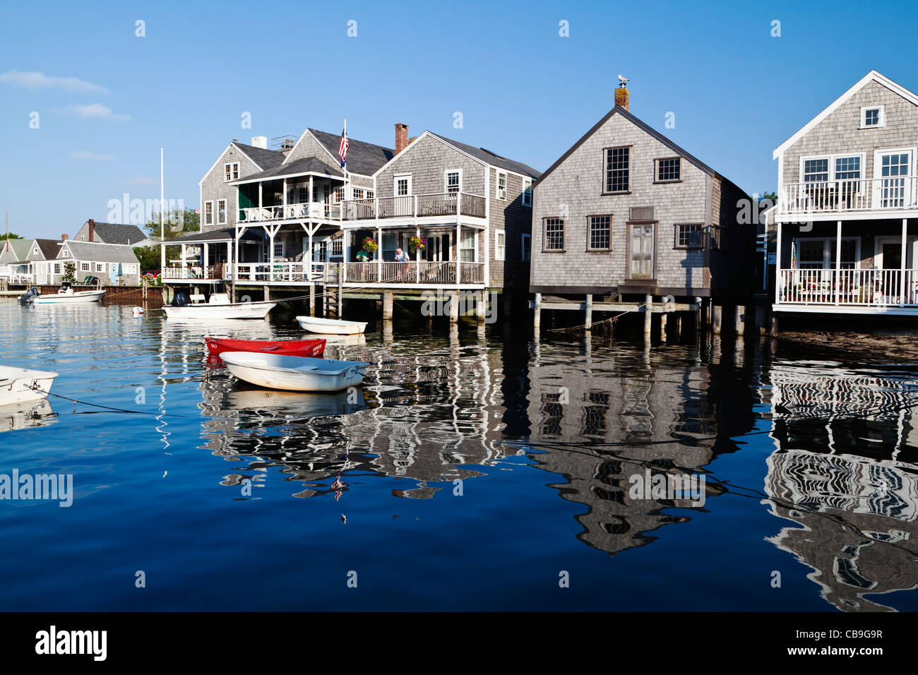 Nantucket Harbor Island Cape Cod Massachusetts EE.UU. Foto de stock