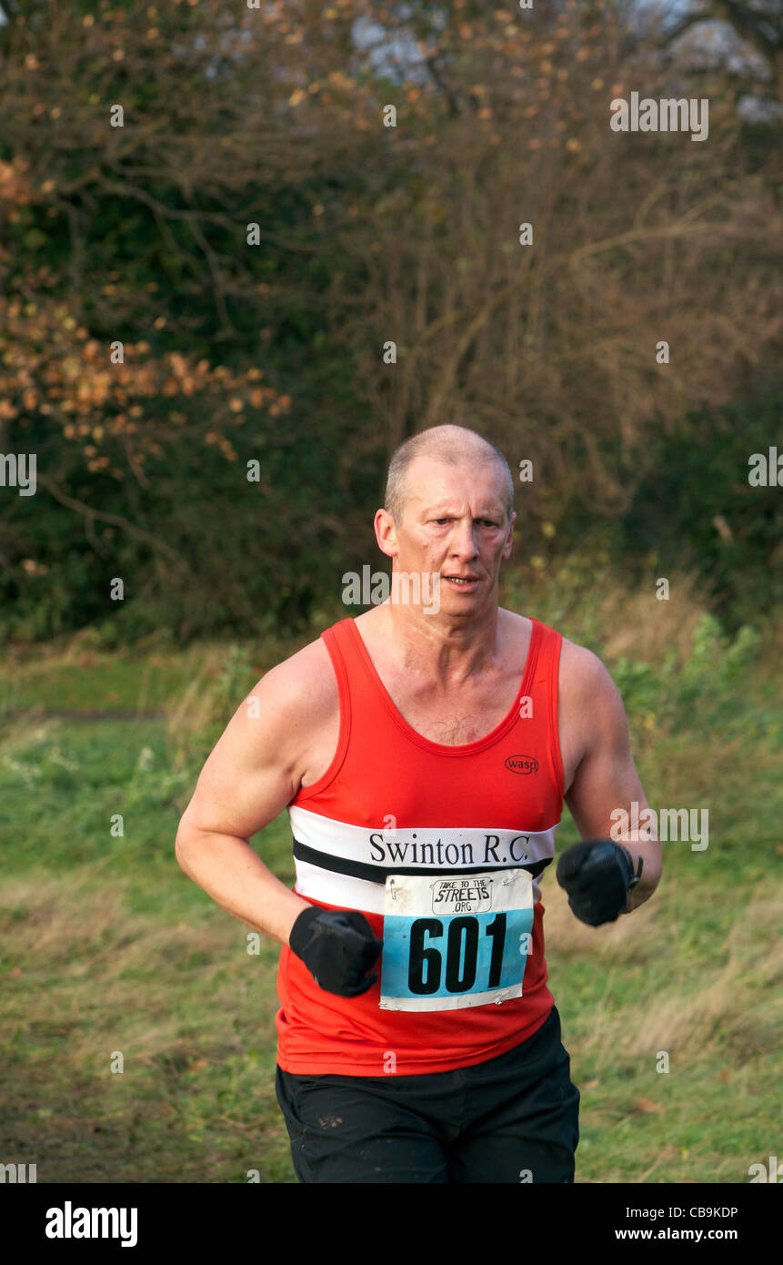 Crosscountry wythenshawe Runner at Park, Manchester Fotografía de