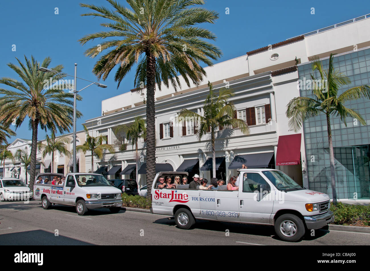 Tiendas boutiques de Rodeo Drive en Beverly Hills en Los Ángeles California Estados Unidos Foto de stock