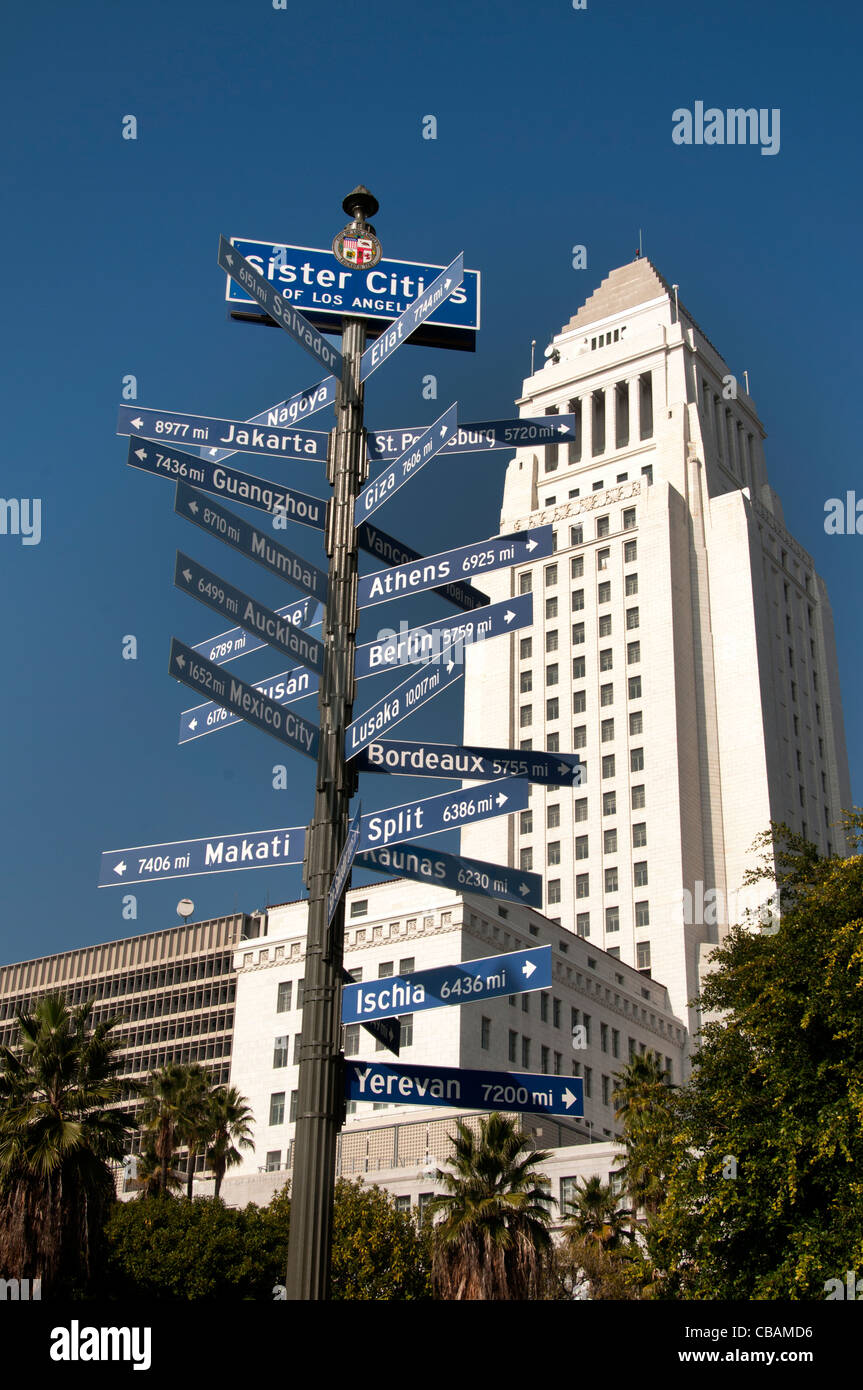 Dow de la ciudad de Los Angeles, Estados Unidos de América American EE.UU. Foto de stock