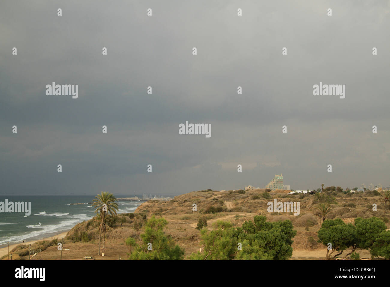 Israel, Llanura Costera, una vista de Tel Ashkelon Foto de stock