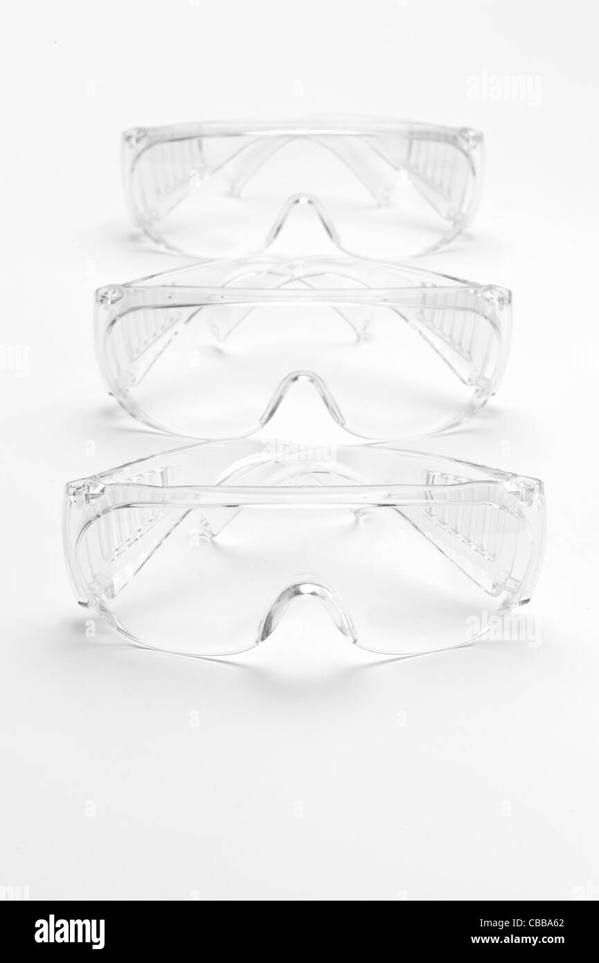 Tres pares de gafas de seguridad Foto de stock