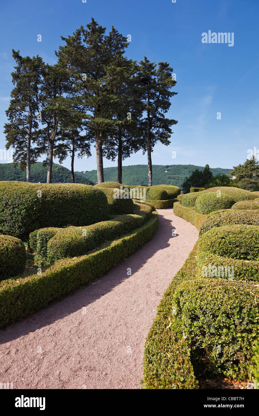 Jardines Marqueyssac, Dordogne, Francia, Europa Foto de stock