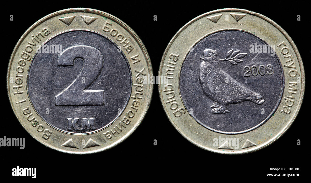 2 marka convertible moneda, Bosnia y Herzegovina, 2003 Foto de stock