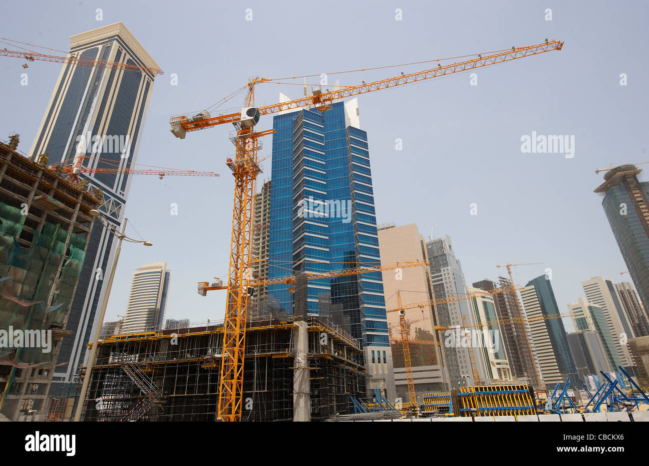 Sitio de construcción en Doha (Qatar) Foto de stock