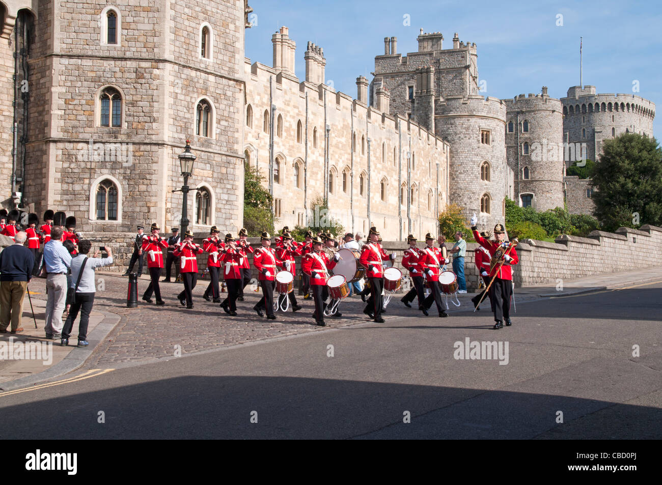Marchando Banda Militar Castillo de Windsor Foto de stock