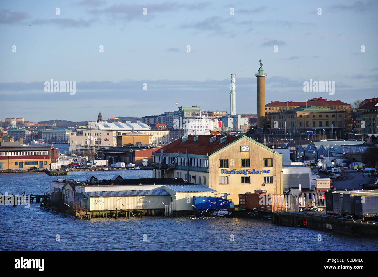 El puerto de Gotemburgo, en Gotemburgo, en la provincia de Västergötland & Bohuslän, Reino de Suecia Foto de stock