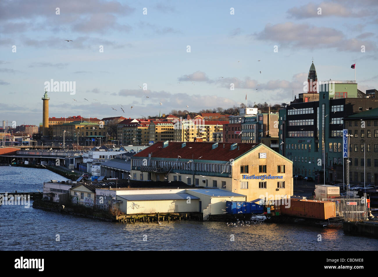 El puerto de Gotemburgo, en Gotemburgo, en la provincia de Västergötland & Bohuslän, Reino de Suecia Foto de stock