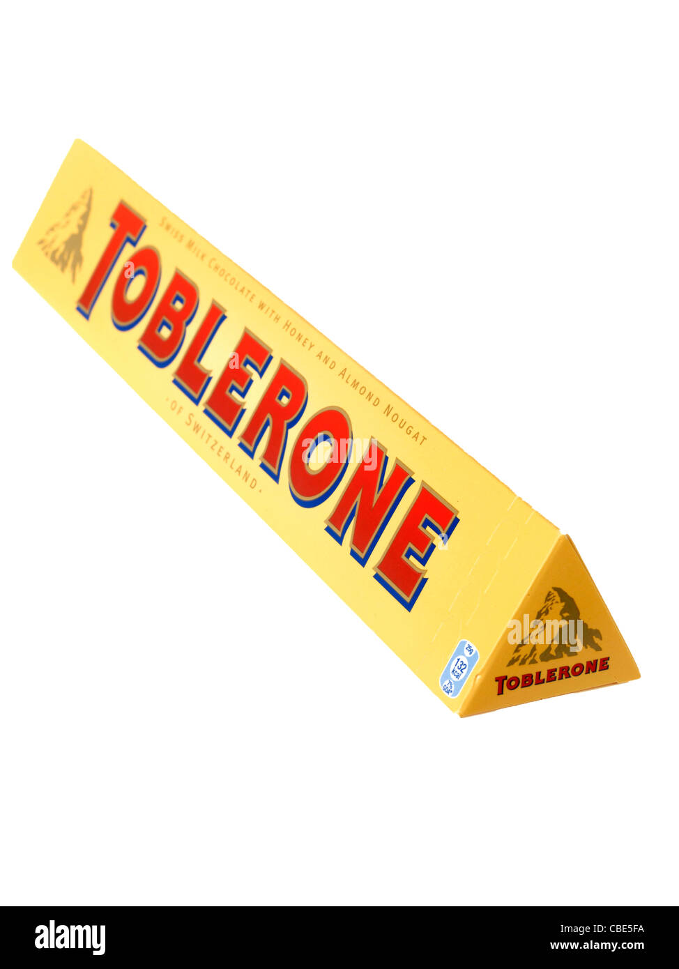 Embalaje de marca de chocolate suizo Toblerone Triangular aisladas