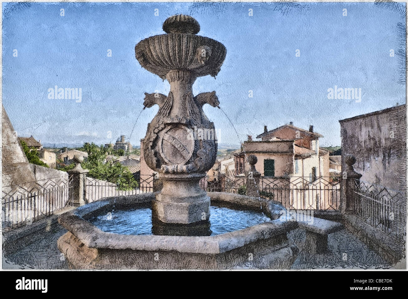 Foto de la fuente de la pintura del Cardenal (Fontana del Cardinale o del  Belvedere), Tuscania, Italia Fotografía de stock - Alamy