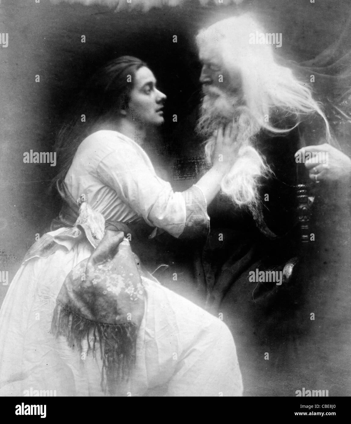 Vivian y Merlin, ilustración para Tennyson "Idilios del rey Fotografía de stock Alamy