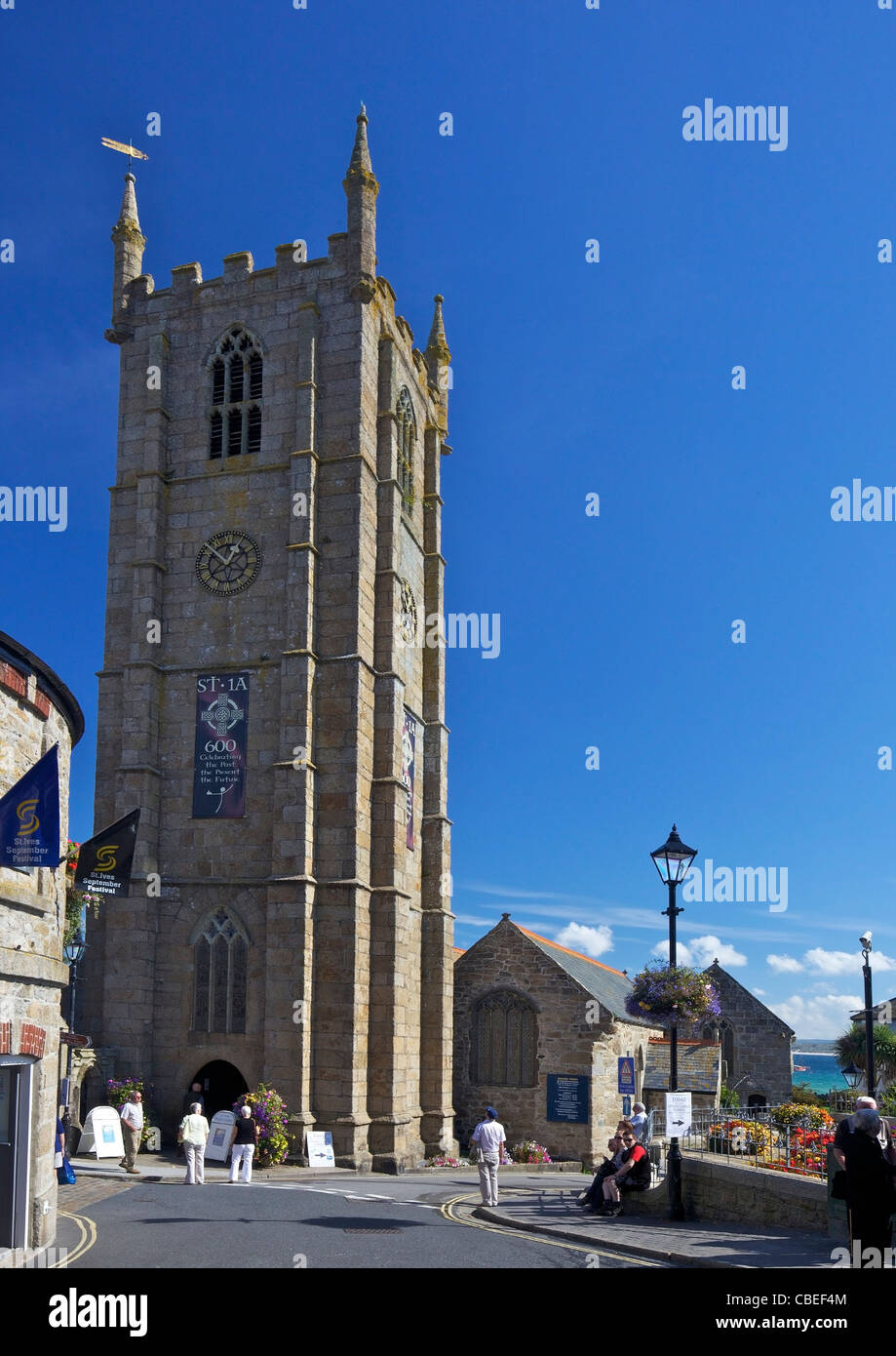Iglesia parroquial, St Ives, Cornwall, en el suroeste de Inglaterra, UK, Reino Unido, GB, Gran Bretaña, Islas Británicas, Europa, UE Foto de stock