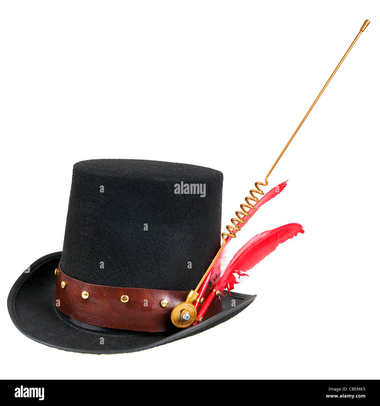 Steampunk accesorios hombre sombrero sobre fondo blanco Fotografía de stock - Alamy