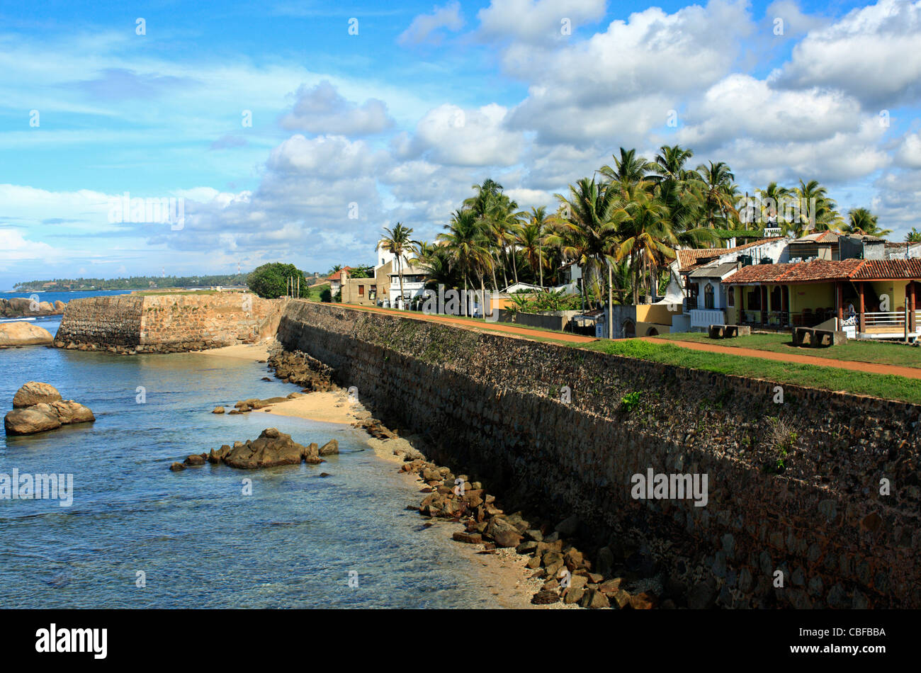 Muralla defensiva holandesa Galle Sri Lanka Asia Foto de stock