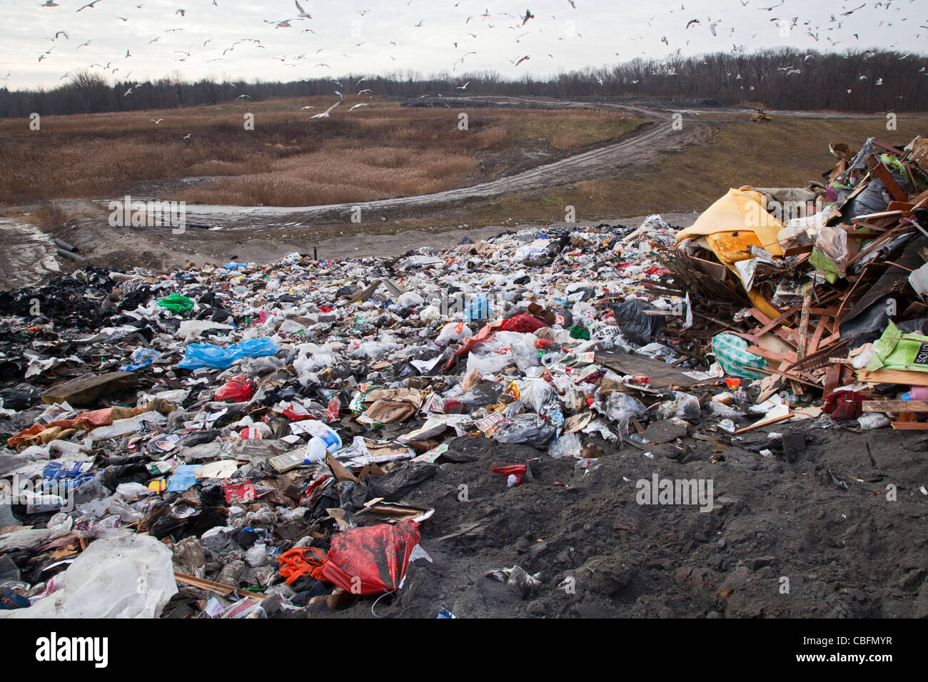 Smith's Creek, Michigan - basura en un vertedero. Foto de stock