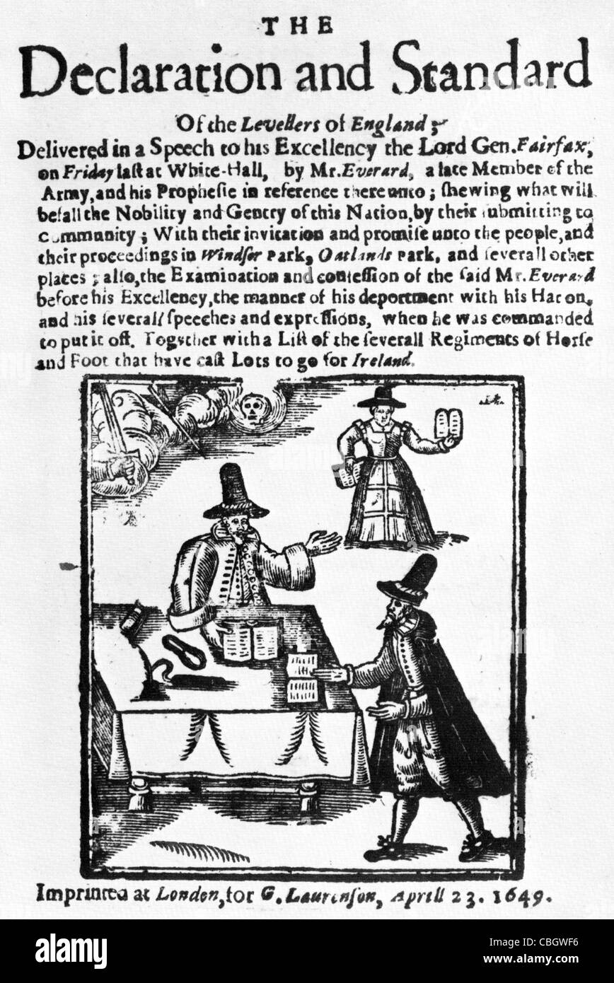 Los excavadores niveladores/Informe de un discurso por William Everard ante el General Thomas Fairfax en 1649 Foto de stock