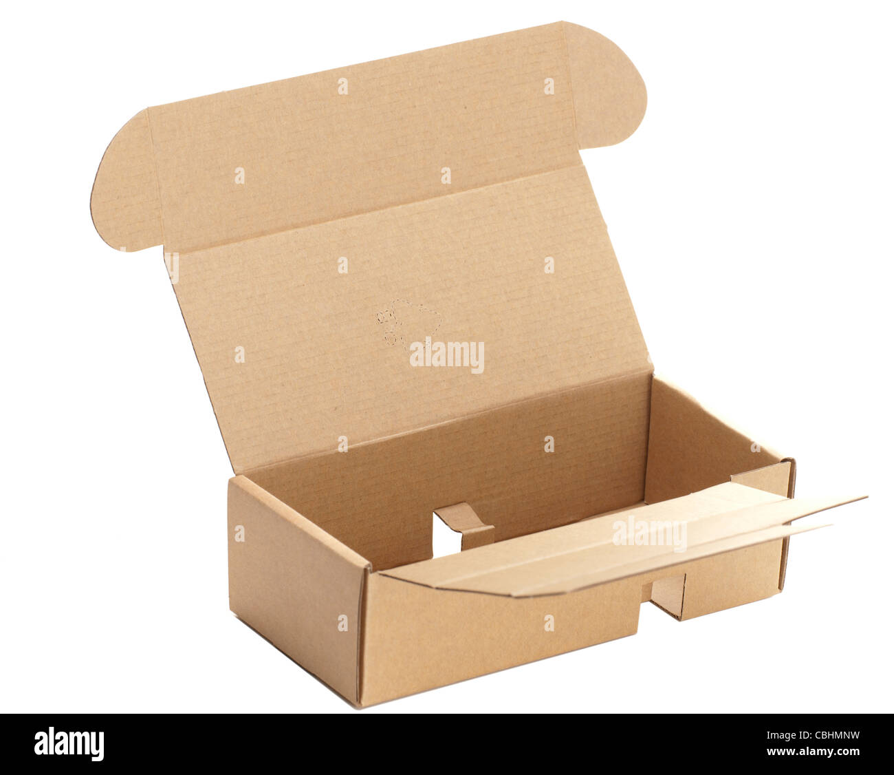 Pequeña caja de cartón de embalaje de componentes Foto de stock