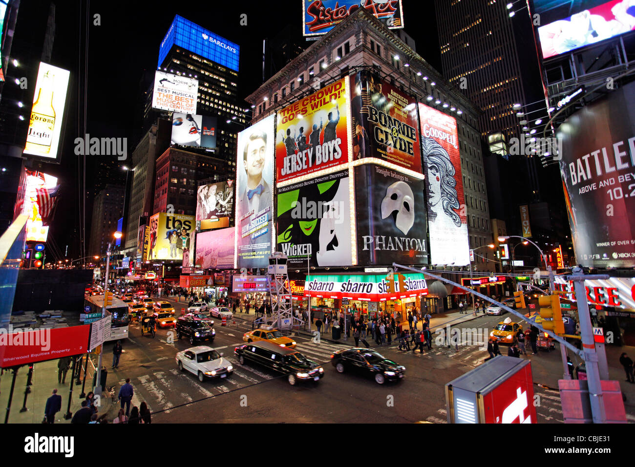 Las luces de neón de Times Square, Nueva York Foto de stock