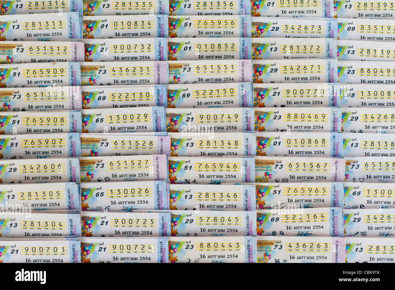 Venta de billetes de lotería, Tailandia Foto de stock