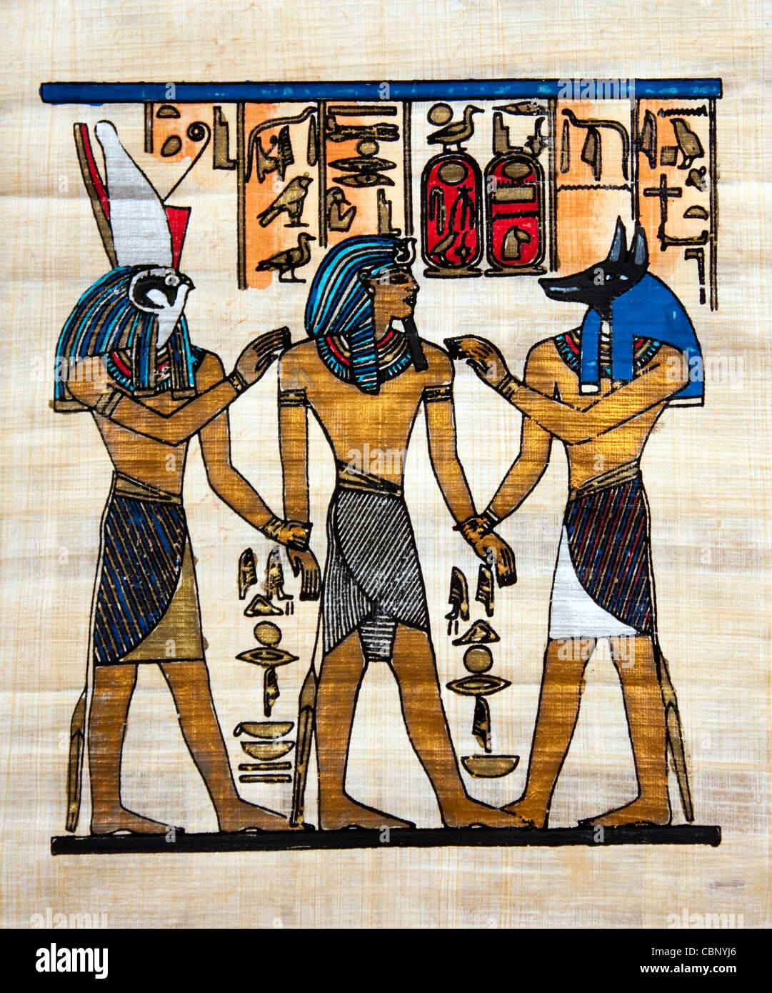 Foto del papiro egipcio pintura Fotografía de stock - Alamy