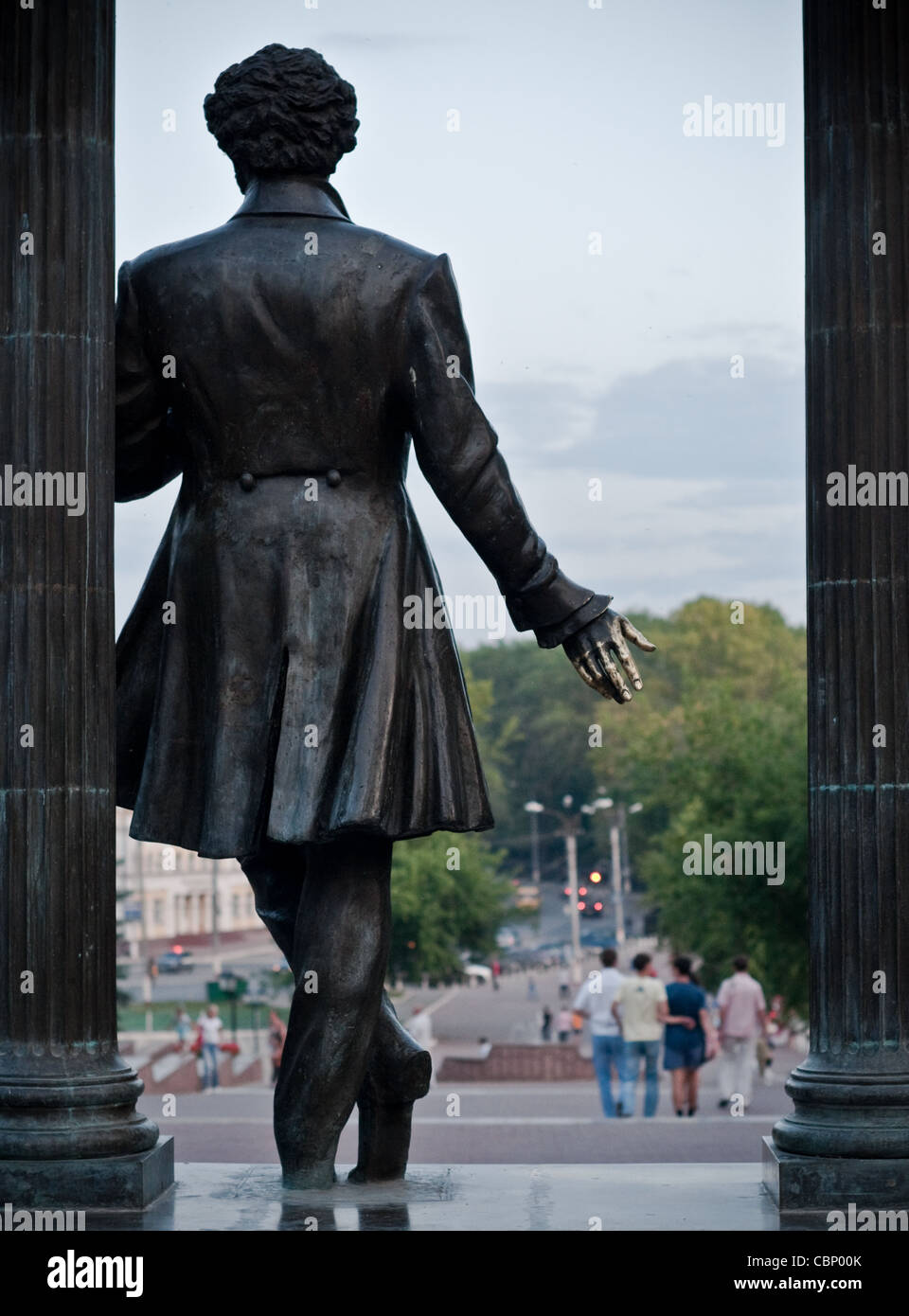 Monumento de Alexander Pushkin, en la ciudad de Saransk, Rusia Foto de stock