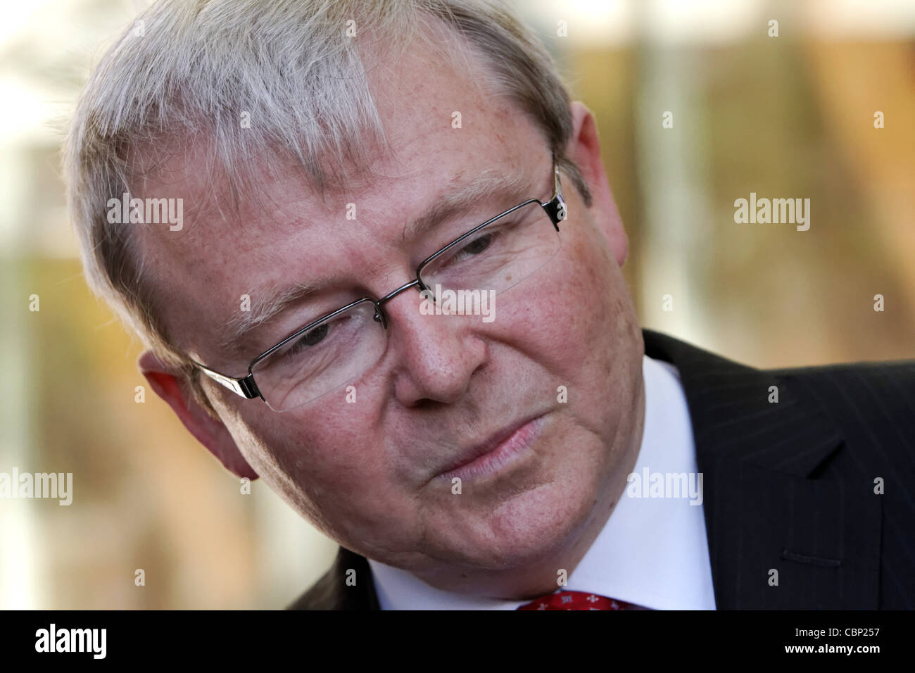 El Ministro australiano de Relaciones Exteriores y ex Primer Ministro Kevin Rudd durante el 2010 en la Asamblea General de las Naciones Unidas ONU Headquart Foto de stock