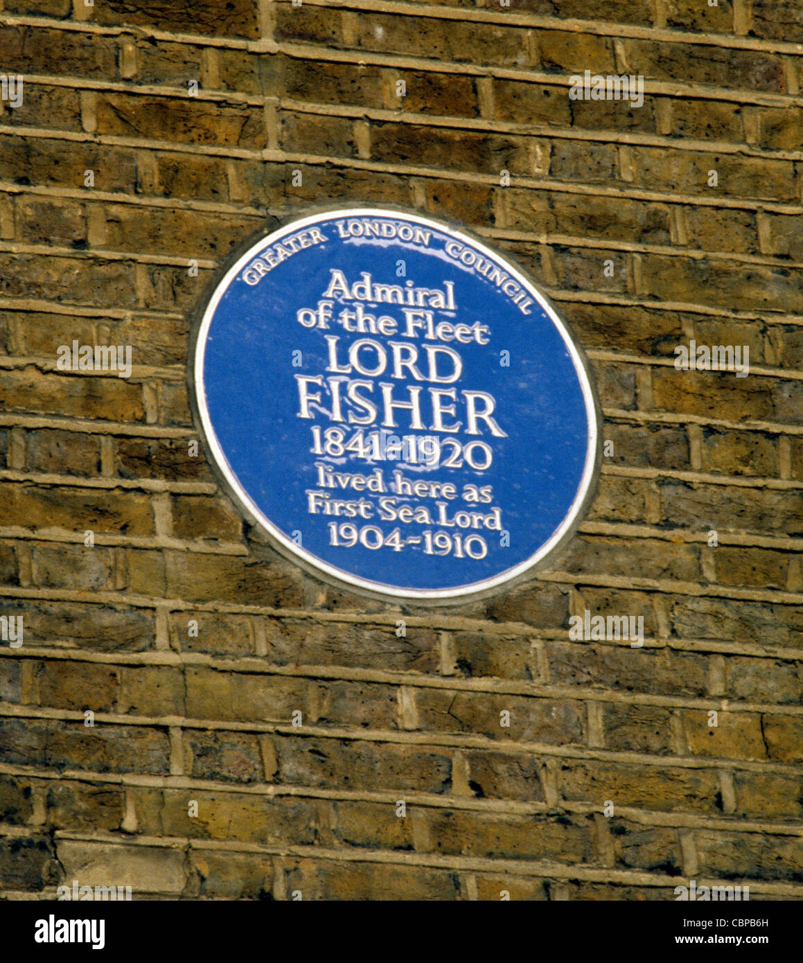 Placa azul, almirante Lord Fisher, Queen Anne's Gate, Londres England Reino Unido English placas