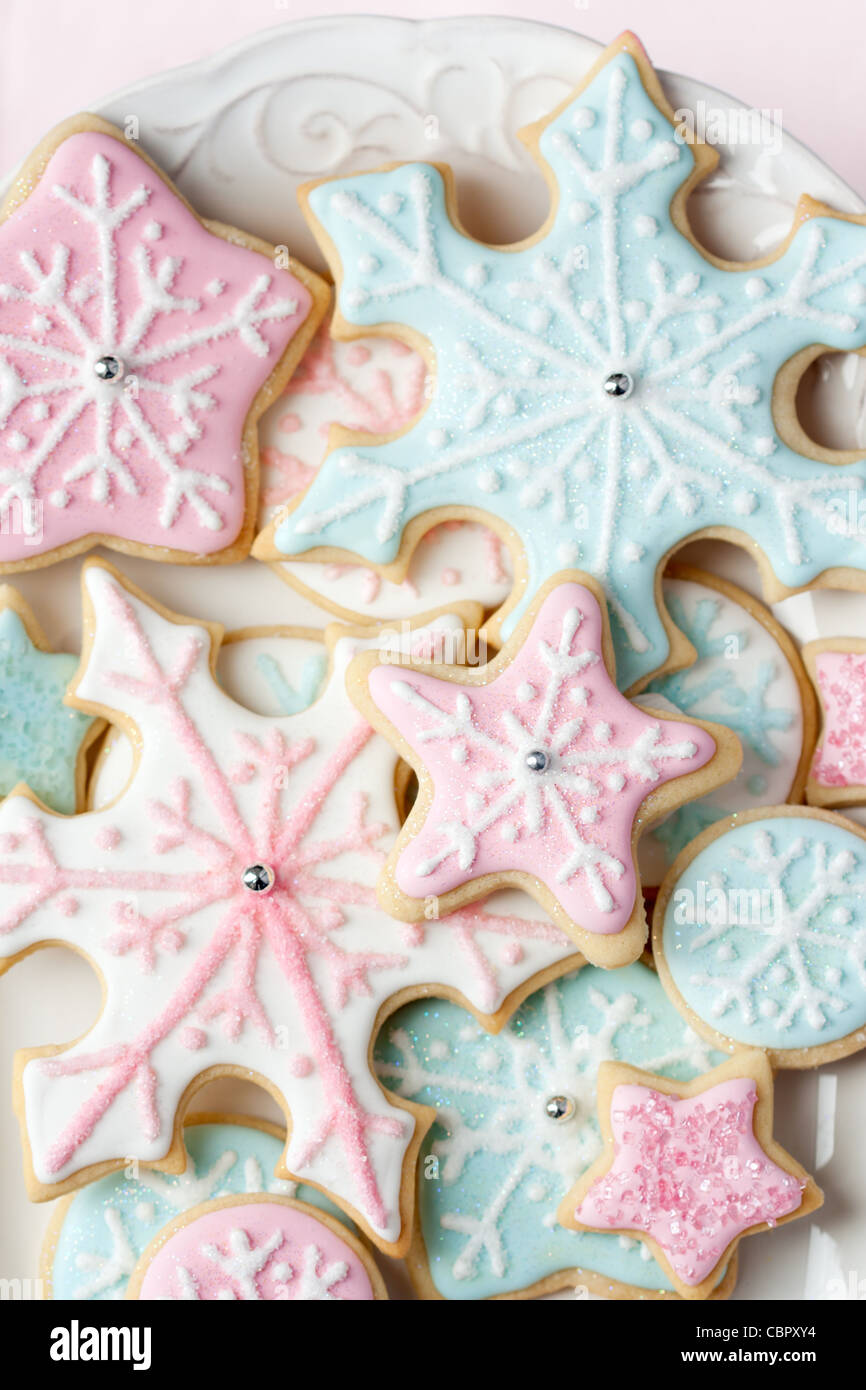 Snowflake cookies Foto de stock