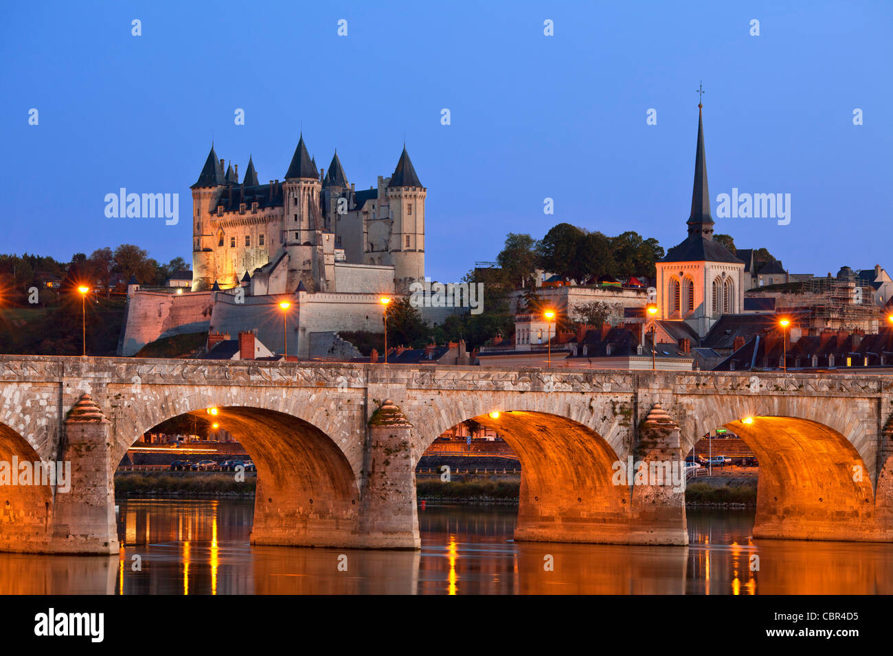 El Valle del Loira, el castillo de Saumur Foto de stock