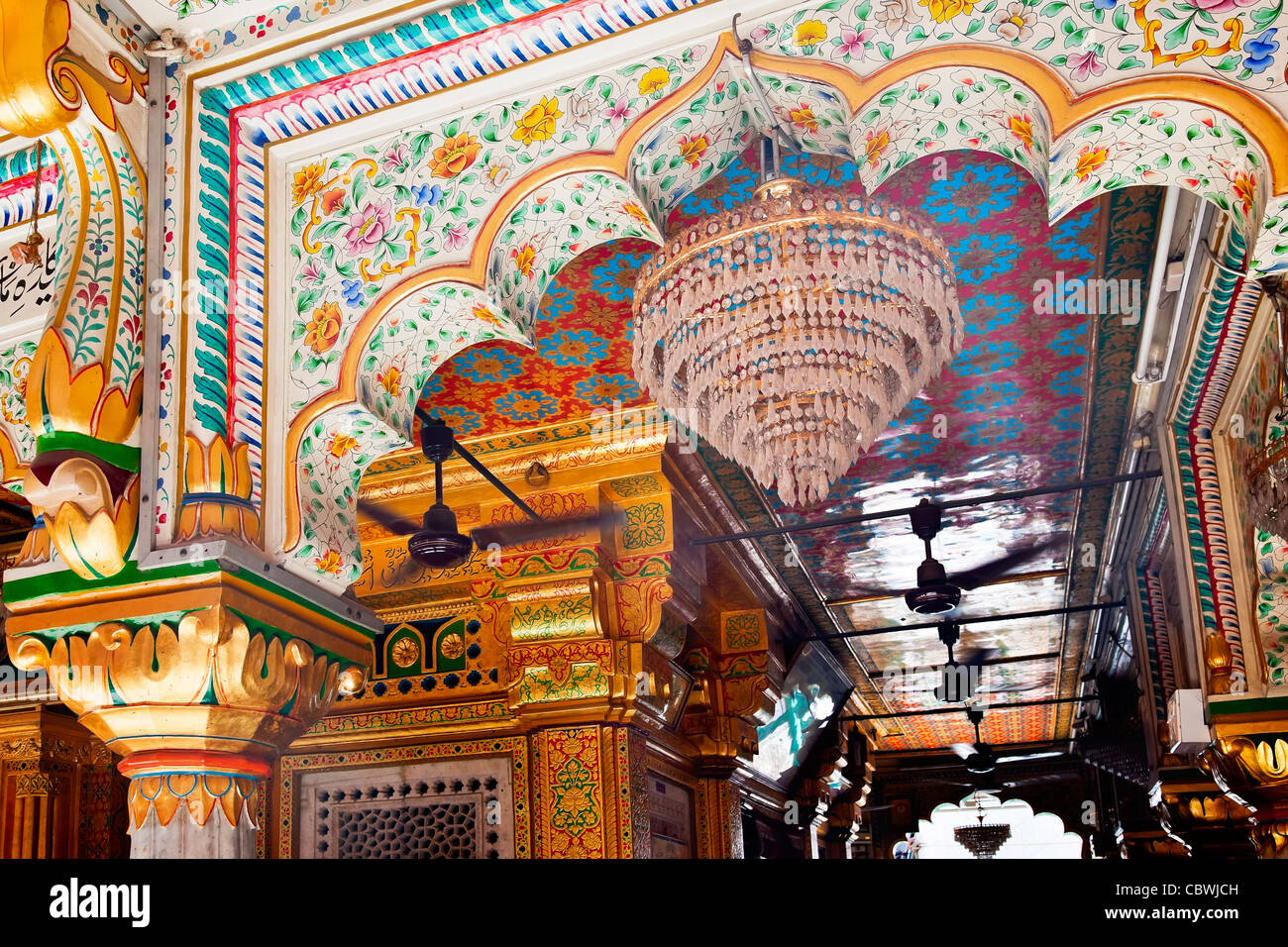 Diseños de mosaicos complejo Nizamuddin Mezquita Nueva Delhi, India