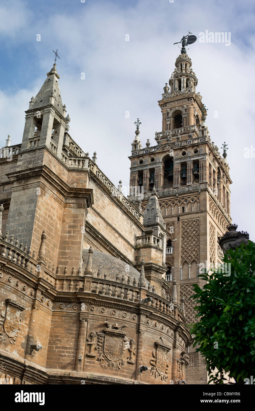 Catedral y Giralda Sevilla Andalucía España Foto de stock