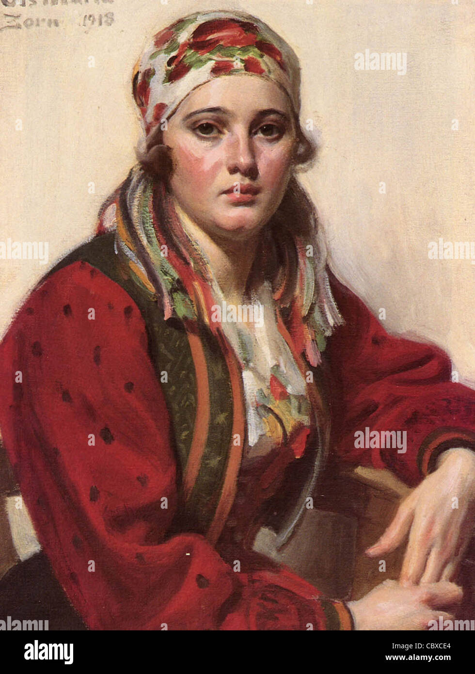 Anders Zorn Ols Maria colección privada. Foto de stock