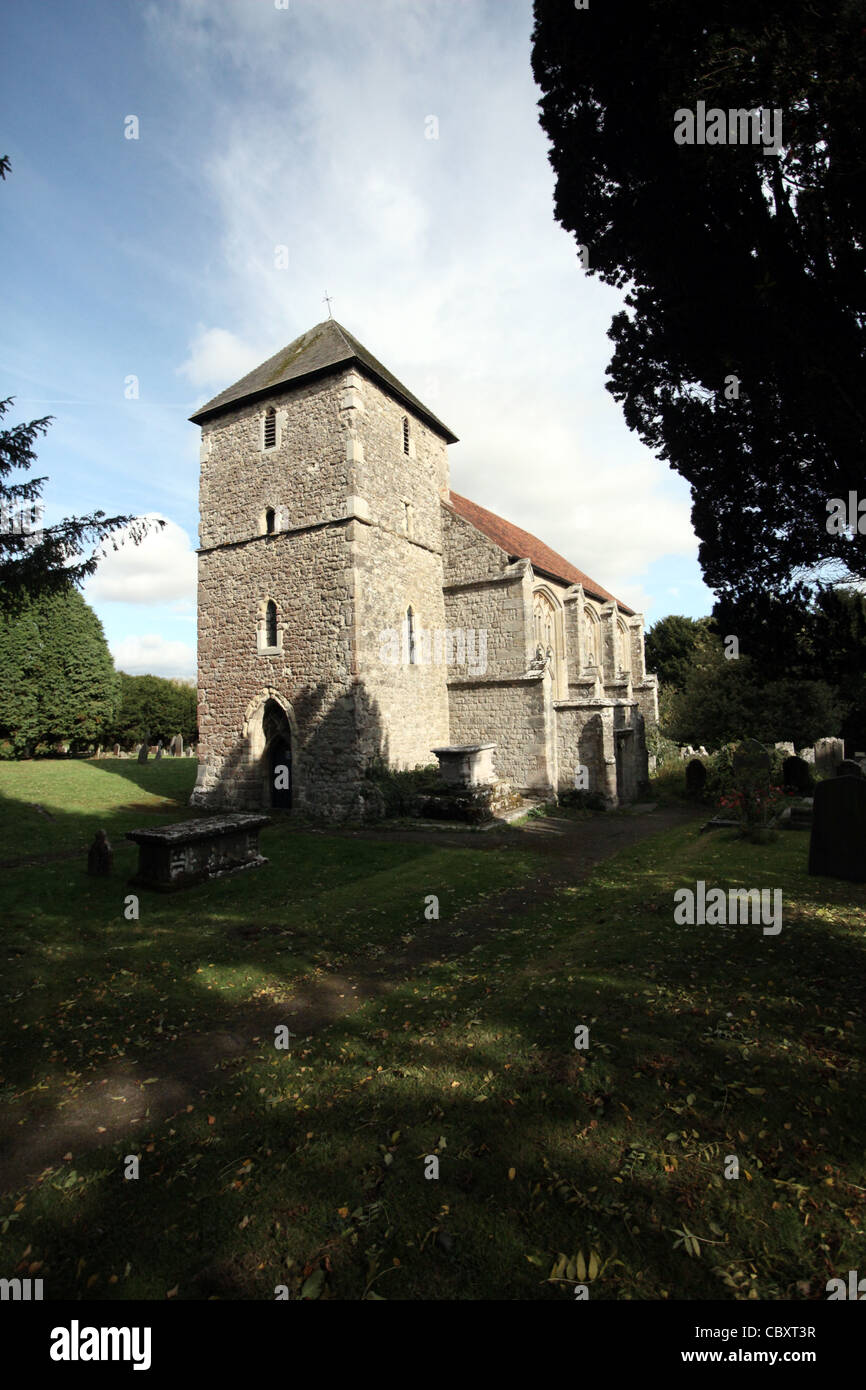 Iglesia de Santa María, la Virgen, Nettlestead, Kent, Inglaterra Foto de stock