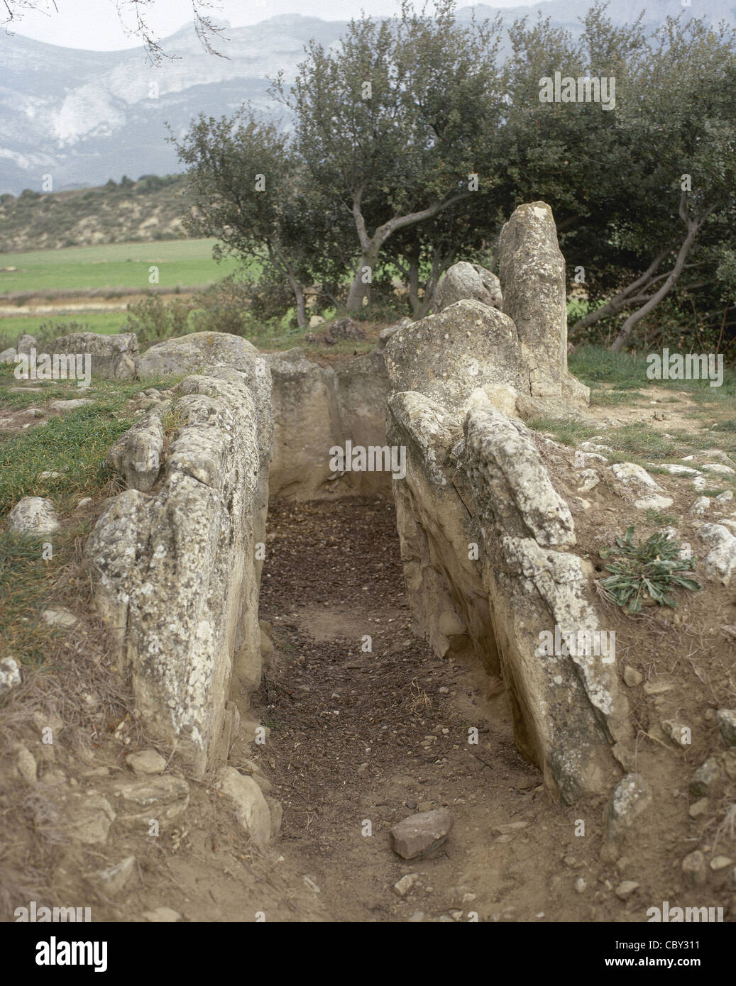 Dolmen de El Sotillo. Neolítico. En Laguardia. Comunidad Autónoma del País Vasco. España. Foto de stock