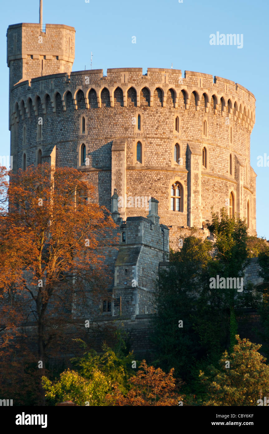 Al atardecer en el Castillo de Windsor, Berkshire, Inglaterra. Foto de stock
