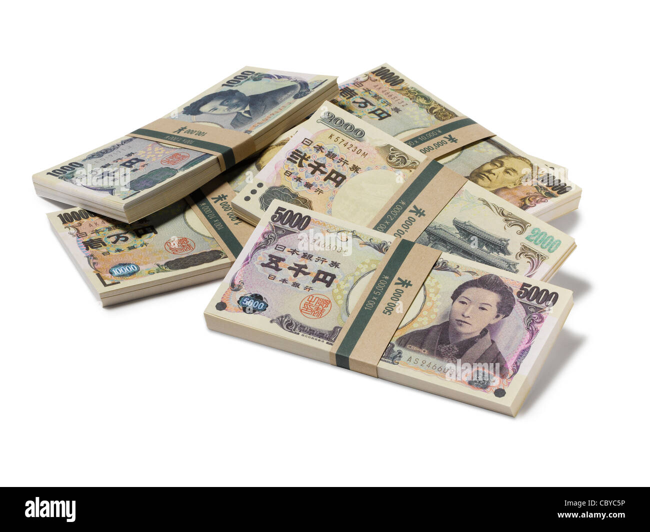 Papel moneda Yen japonés Foto de stock