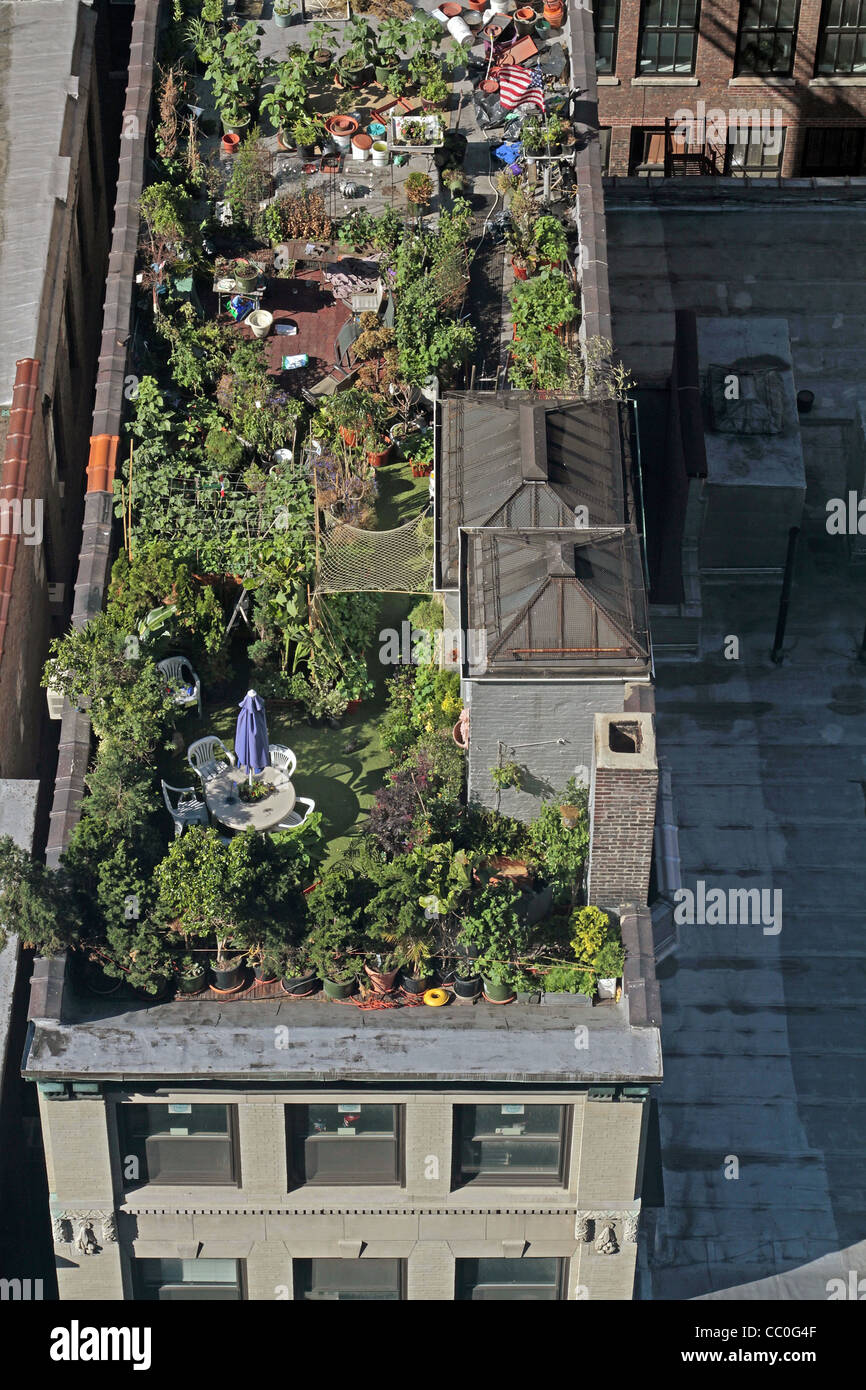 Jardín en la azotea de un edificio, Manhattan, Ciudad York, Estado de NUEVA YORK, Fotografía de stock - Alamy