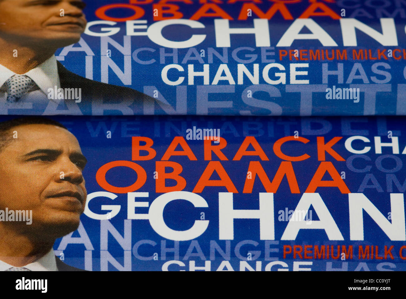 Barack Obama cambiar barras de chocolate campaña política correr para presidente de los Estados Unidos de América Foto de stock
