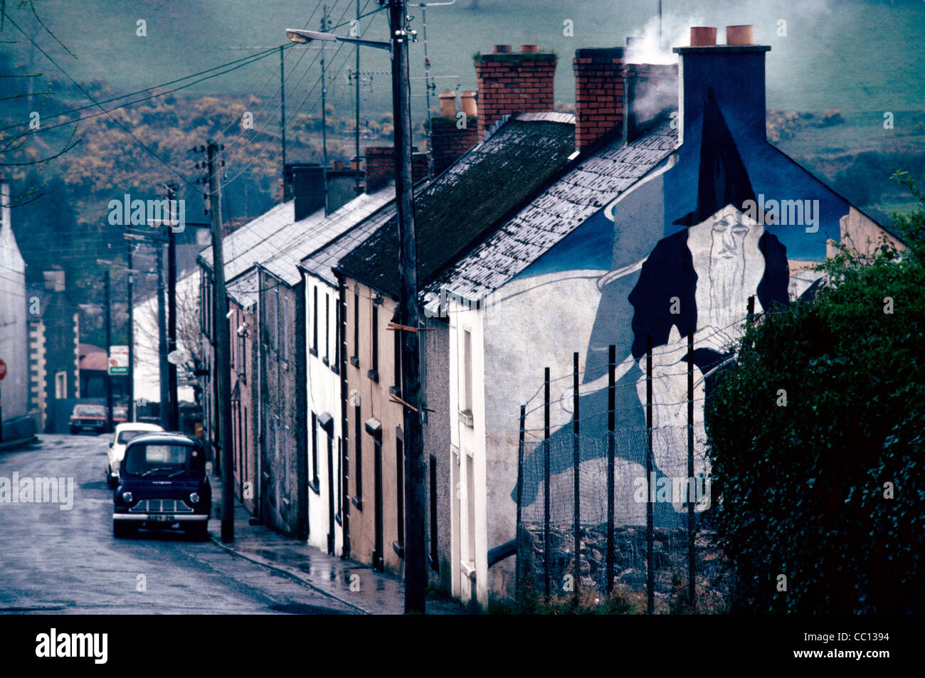 Una extrañamente pintada en Tinahealy gable Co Wicklow Irlanda - Asistente Foto de stock