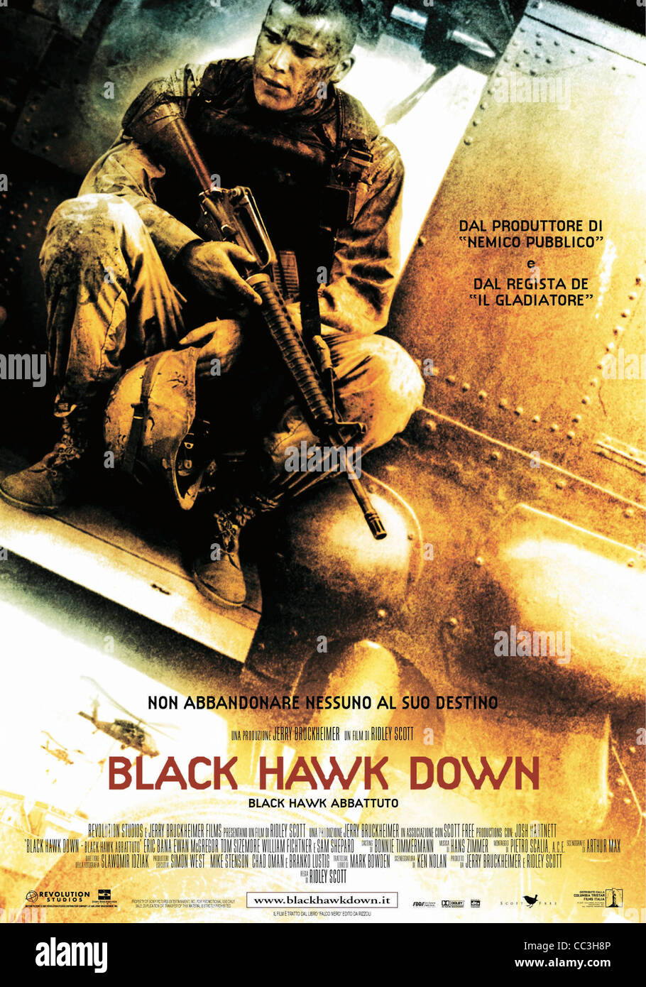Película: Black Hawk Down Poster 2001 director Ridley Scott Foto de stock