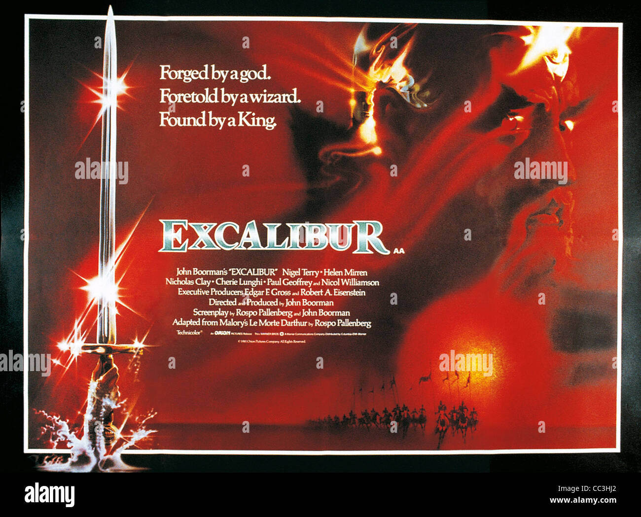 Carteles de cine Excalibur, 1981, dirigida por John Boorman Fotografía