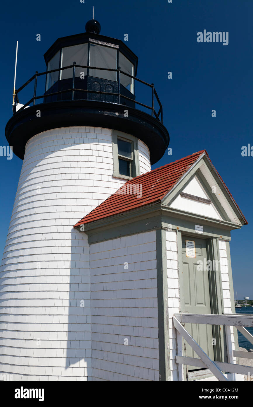 Brant Point Lighthouse Nanucket Island Cape Cod Massachusetts EE.UU. Foto de stock