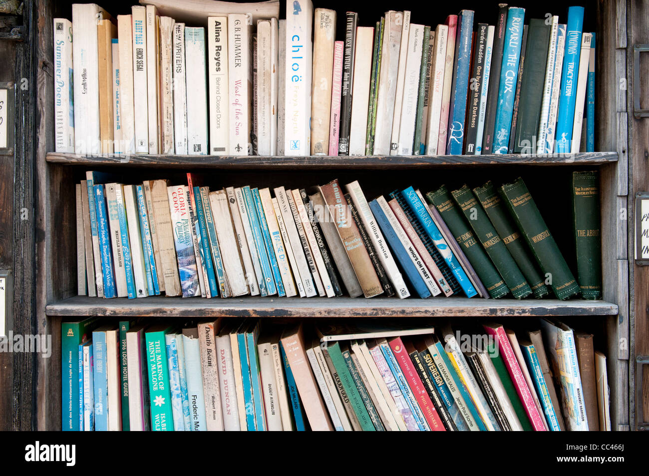 En un estante de libros de segunda mano en una librería Fotografía de stock  - Alamy